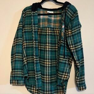Maurices Green Flannel with hood